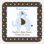 Dottie Elephant (Blue) Square Favour Stickers stickers