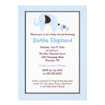 Dottie Elephant (Light Blue) Baby Shower Invite invitations
