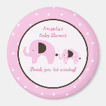 Dottie Elephant (Pink) 3-inch Round Favour Magnet magnets