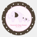 Dottie Elephant (Pink) Favour Stickers 3-inch