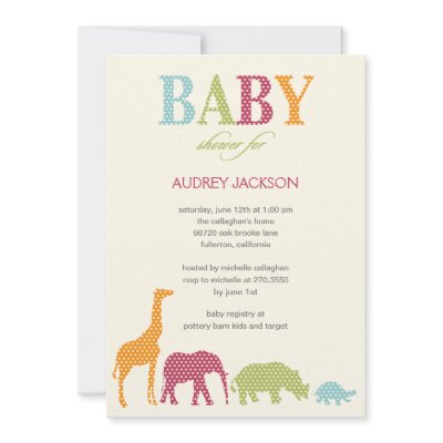 Dotty Animals Baby Shower Invitation - Pink by berryberrysweet