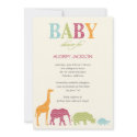 Dotty Animals Baby Shower Invitation - Pink