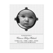 Dotty Delight Photo Birth Announcement Postcard