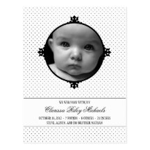 Dotty Delight Photo Birth Announcement Postcard