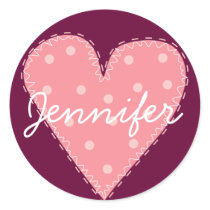 Dotty Heart Round Sticker