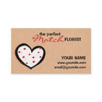 Dotty Hearts kraft Florist Business Card