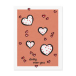 Dotty Hearts kraft red Dotty Over You Postcard
