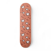 Dotty Hearts kraft red Skateboard