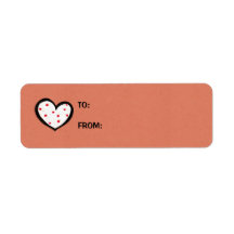 Dotty Hearts kraft red Small GIft Tag Sticker Return Address Labels
