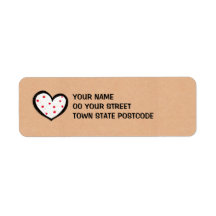 Dotty Hearts kraft Return Address Label