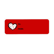 Dotty Hearts red Small GIft Tag Sticker Return Address Label