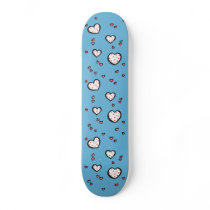 Dotty Hearts turquoise red Skateboard