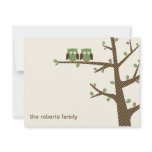 Dotty Owl Twins Thank You Cards Invitation