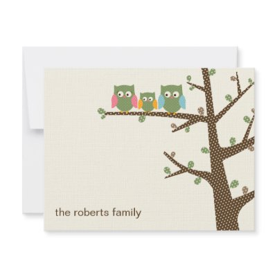 Dotty Owls Thank You Cards Invitation by berryberrysweet
