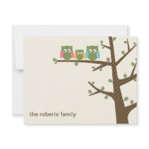 Dotty Owls Thank You Cards Invitation