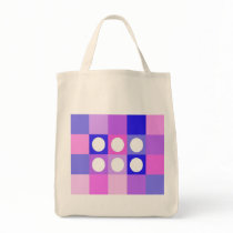 Dotty squares and circles tote bag