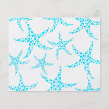 Dotty Starfish Pattern in Turquoise and White. Full Color Flyer