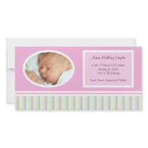 Dotty Stripes New Baby Birth Photo Cards