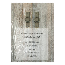 Double Barn Doors Country Baby Shower Invitation