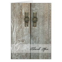 Double Barn Doors Country Thank You Note Card