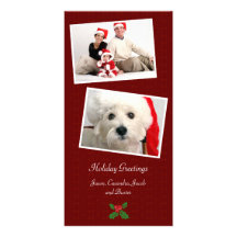 Double carte photo de Noël de vacances de famille  Cartes Avec Photo