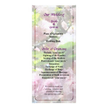 Double Cherry Blossoms Wedding Program Rack Card Template