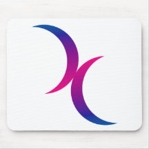 Double Crescent Moon Bisexual Pride Symbol Mousepads