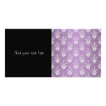 Double Damask Lavender Purple Photo Card Template