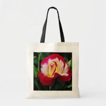 Double Delight Hybrid Tea Rose 'Andeli' White flow Tote Bags