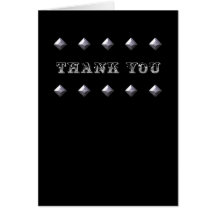Double Diamond Thank You card ~ black and silver