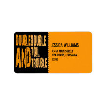 Double Double Toil & Trouble | Halloween Address Label