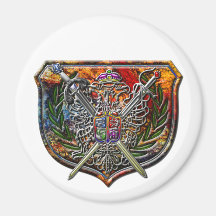 Double Eagle & Crossed Swords Shield Crest Refrigerator Magnets