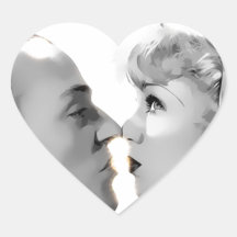 double face aside kissing heart stickers