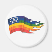 Double Female Pride Flag Fridge Magnets