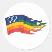Double Female Pride Flag Round Stickers