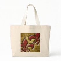 Double Fleur de Lis Tote Bags
