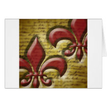Double Fleur de Lis Greeting Cards
