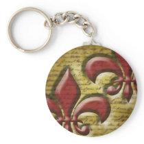 Double Fleur de Lis Keychain