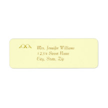 "Double Golden Flourish" Return Address Label