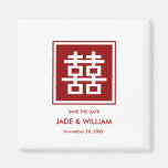 Double Happiness Chinese Wedding Save Date Magnet