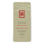 Double Happiness Fairy Lights Chic Chinese Wedding Custom Invitations