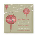 Double Happiness Lanterns Save The Date Magnet