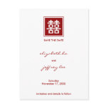 Double Happiness Save The Date Wedding Postcard