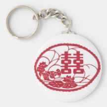 Double happiness Tree Ducks Keychain
