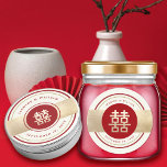 Double Happiness Xi Thank You Gift Favours Label / Sticker