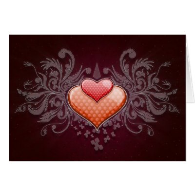DOUBLE HEART GREETING CARD by ANGELSANGLES