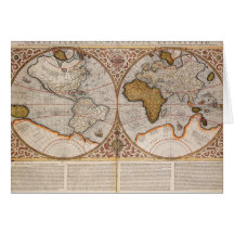 Double Hemisphere World Map, 1587 Cards