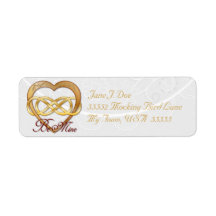 Double Infinity Gold Heart 1 - Address Label