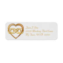 Double Infinity Gold Heart 4 - Address Label