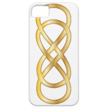 Double Infinity in Gold on White - iPhone iPhone 5 Case